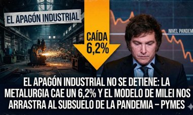 El apagón industrial no se detiene: la metalurgia cae un 6,2% y el modelo de Milei nos arrastra al subsuelo de la pandemia