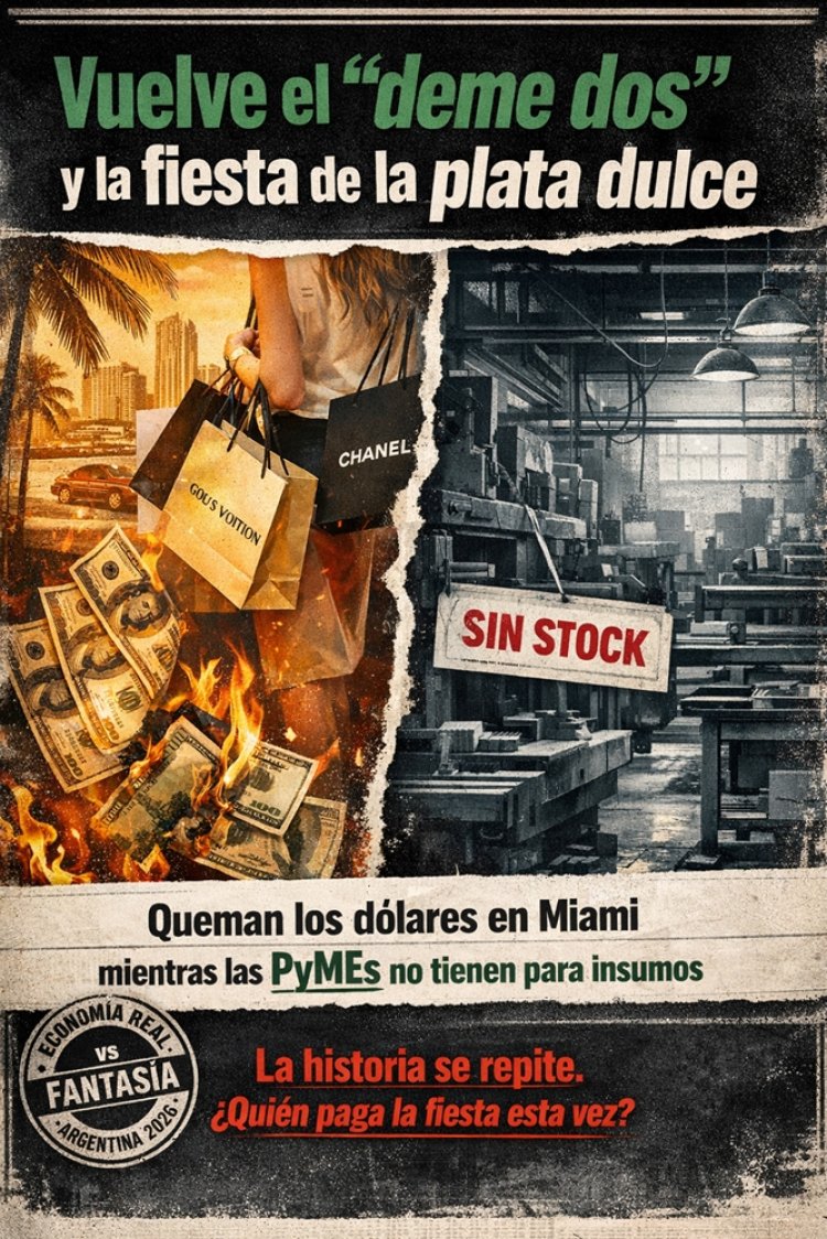 Vuelve el "deme dos" y la fiesta de la plata dulce: queman los dólares en Miami mientras las PyMEs no tienen para insumos