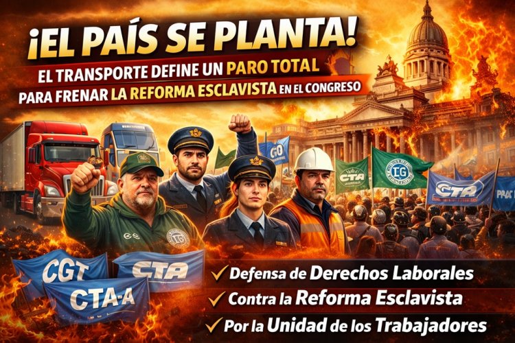¡El país se planta!: El transporte define un paro total para frenar la reforma esclavista en el Congreso