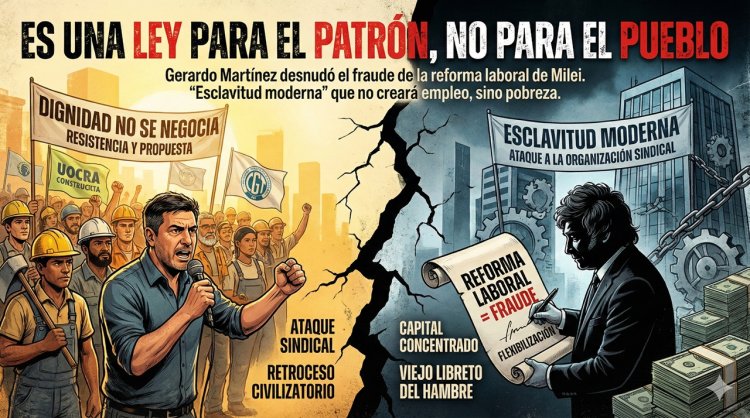 "Es una ley para el patrón, no para el pueblo": Gerardo Martínez desnudó el fraude de la reforma laboral de Milei