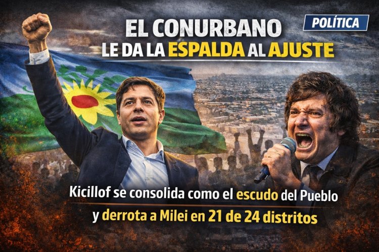 El Conurbano le da la espalda al ajuste: Kicillof se consolida como el escudo del Pueblo y derrota a Milei en 21 de 24 distritos