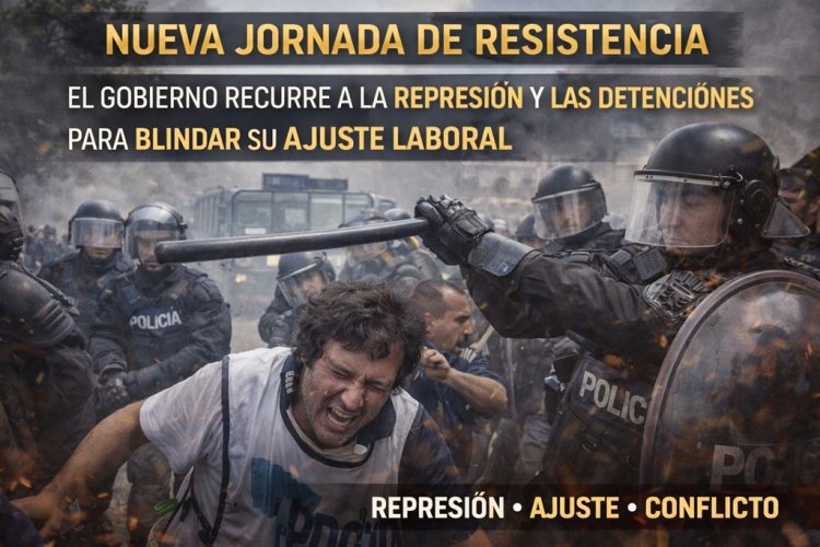 Nueva jornada de resistencia: El Gobierno recurre a la represión y las detenciones para blindar su ajuste laboral
