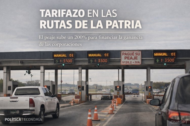 Tarifazo en las rutas de la Patria: El peaje sube un 200% para financiar la ganancia de las corporaciones