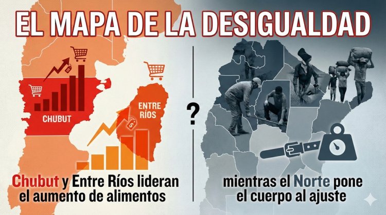 El mapa de la desigualdad: Chubut y Entre Ríos lideran el aumento de alimentos mientras el Norte pone el cuerpo al ajuste