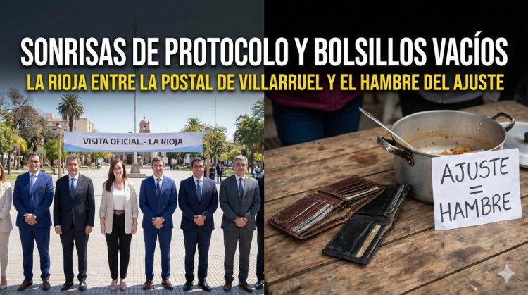 Sonrisas de protocolo y bolsillos vacíos: La Rioja entre la postal de Villarruel y el hambre del ajuste