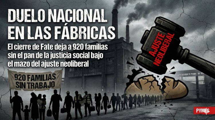 Duelo nacional en las fábricas: El cierre de Fate deja a 920 familias sin el pan de la justicia social bajo el mazo del ajuste neoliberal.