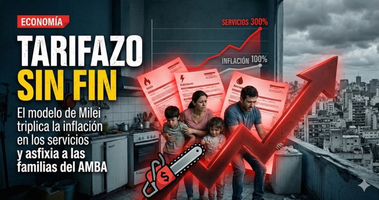 Tarifazo sin fin: El modelo de Milei triplica la inflación en los servicios y asfixia a las familias del AMBA