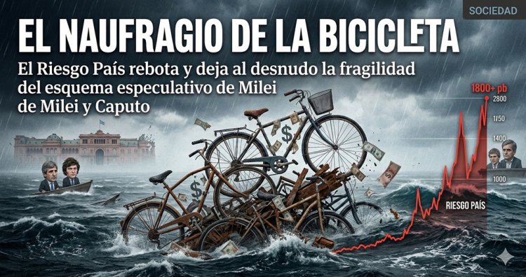 El naufragio de la "bicicleta": El Riesgo País rebota y deja al desnudo la fragilidad del esquema especulativo de Milei y Caputo