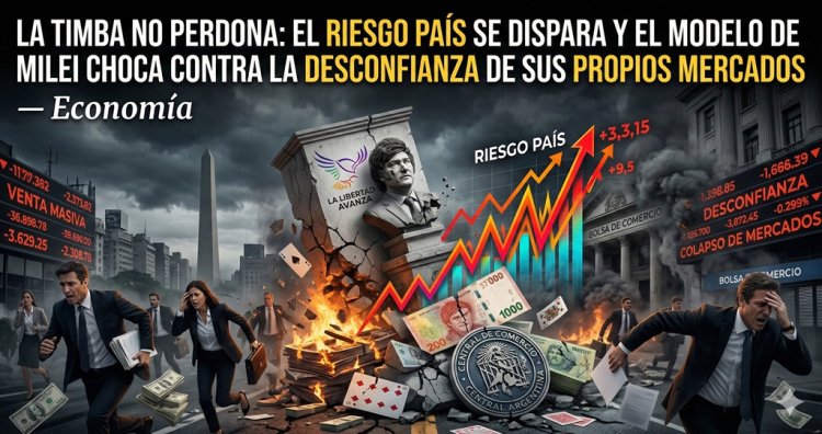 La timba no perdona: el Riesgo País se dispara y el "modelo" de Milei choca contra la desconfianza de sus propios mercados