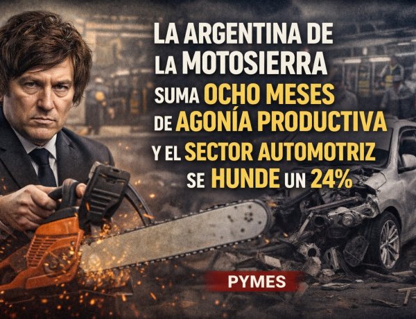 La Argentina de la "motosierra" suma ocho meses de agonía productiva y el sector automotriz se hunde un 24%
