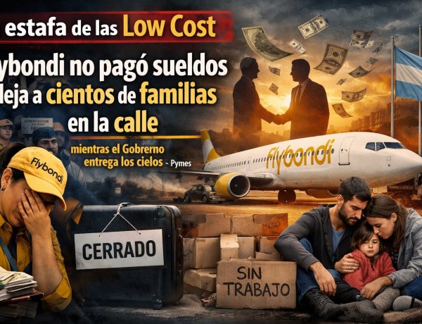 La estafa de las "Low Cost": Flybondi no pagó sueldos y deja a cientos de familias en la calle mientras el Gobierno entrega los cielos