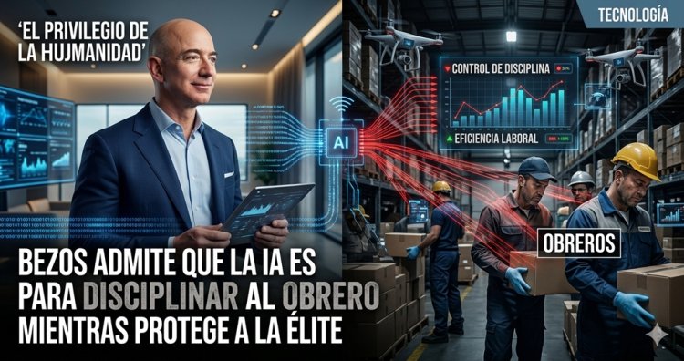 El privilegio de la "humanidad": Bezos admite que la IA es para disciplinar al obrero mientras protege a la élite