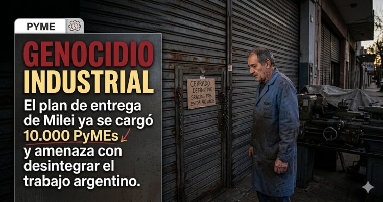 Genocidio industrial: El plan de entrega de Milei ya se cargó 10.000 PyMEs y amenaza con desintegrar el trabajo argentino