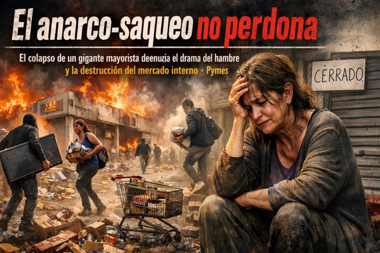 El "anarco-saqueo" no perdona: El colapso de un gigante mayorista desnuda el drama del hambre y la destrucción del mercado interno