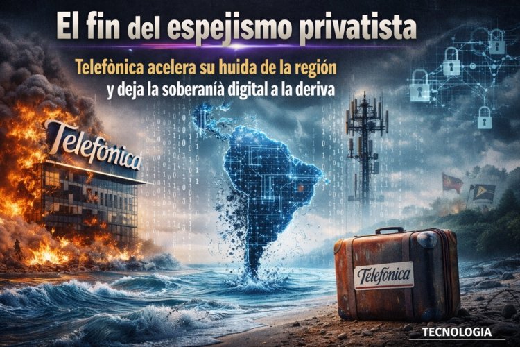 El fin del espejismo privatista: Telefónica acelera su huida de la región y deja la soberanía digital a la deriva