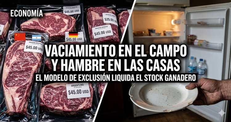 Vaciamiento en el campo y hambre en las casas: El modelo de exclusión liquida el stock ganadero
