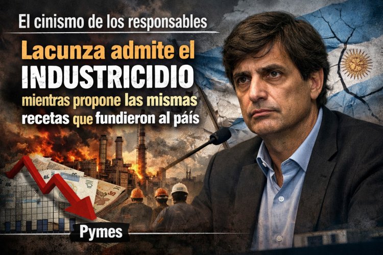 El cinismo de los responsables: Lacunza admite el industricidio mientras propone las mismas recetas que fundieron al país