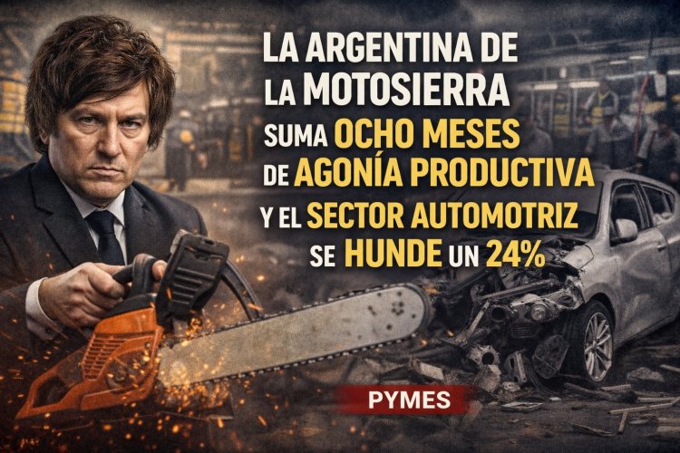 La Argentina de la "motosierra" suma ocho meses de agonía productiva y el sector automotriz se hunde un 24%