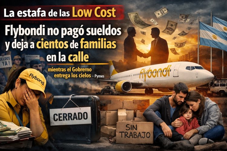 La estafa de las "Low Cost": Flybondi no pagó sueldos y deja a cientos de familias en la calle mientras el Gobierno entrega los cielos