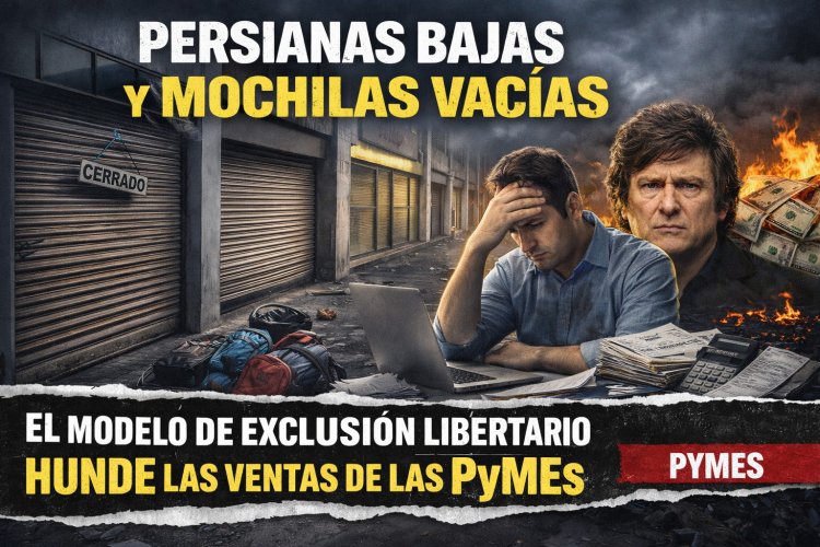 Persianas bajas y mochilas vacías: El modelo de exclusión libertario hunde las ventas de las PyMEs