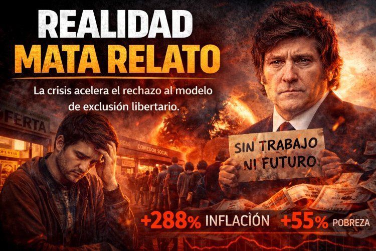 Realidad mata relato: El desplome económico acelera el rechazo popular al modelo de exclusión de Milei
